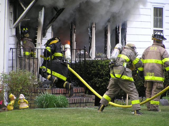 Mott Fire May 15, 2005.  13-35, residential house fire believed to have begun in a clothes dryer.  Multiple departments responded.